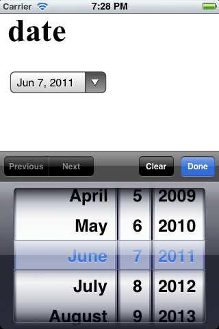 iOS Date Input