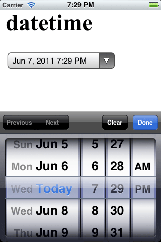 iOS Datetime Input